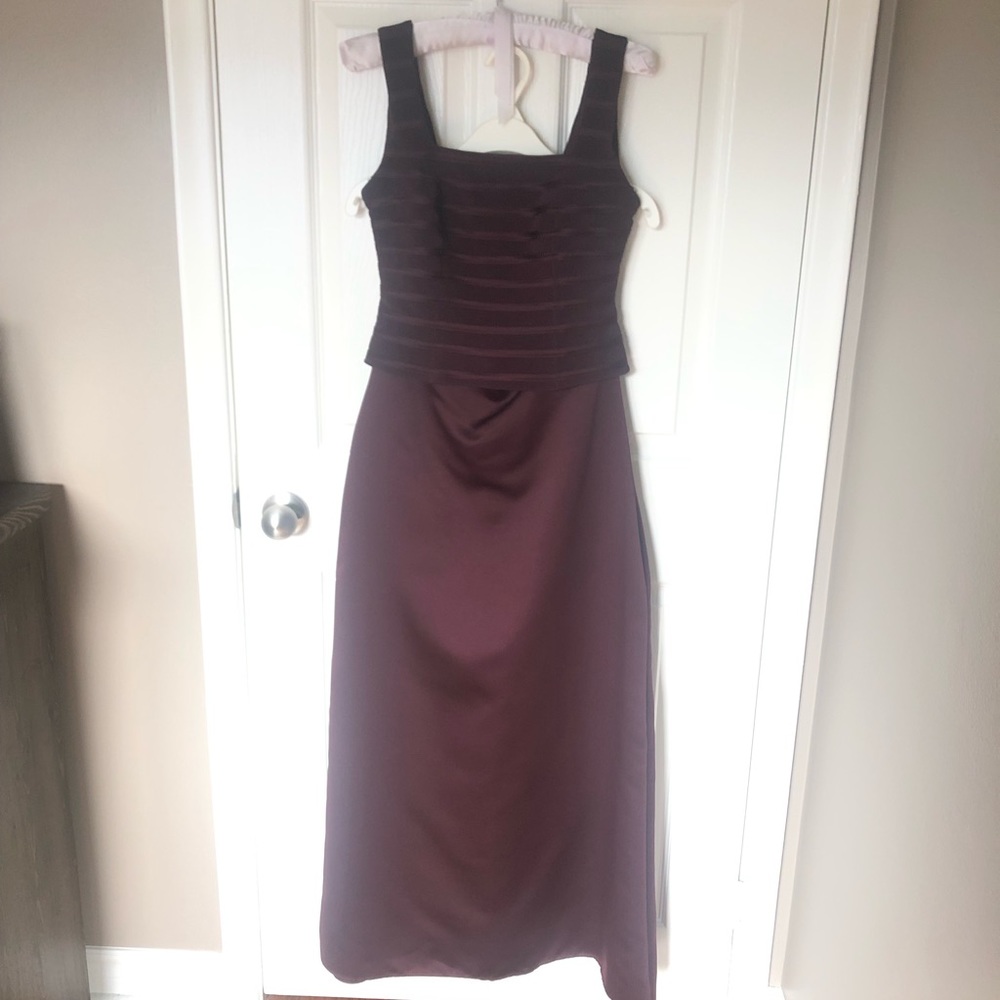 JS Collections Two-Piece Burgundy Top&Skirt